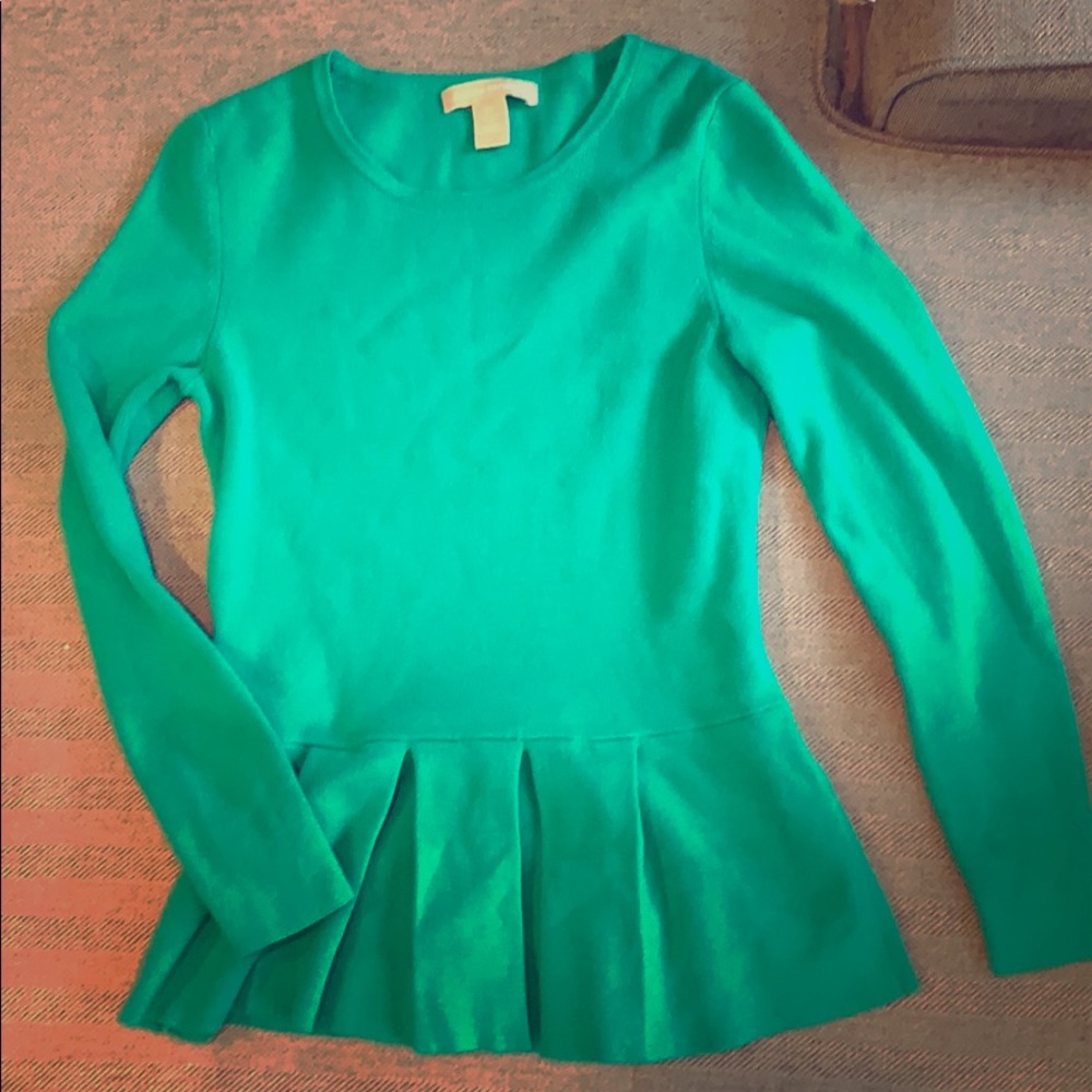Banana Republic green peplum sweater